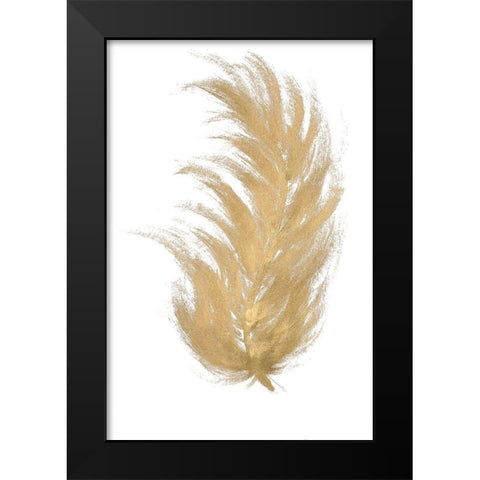 Gold Feather I Black Modern Wood Framed Art Print by Hewitt, L.