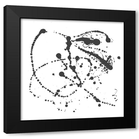 Abstract Splash II Black Modern Wood Framed Art Print by Hewitt, L.