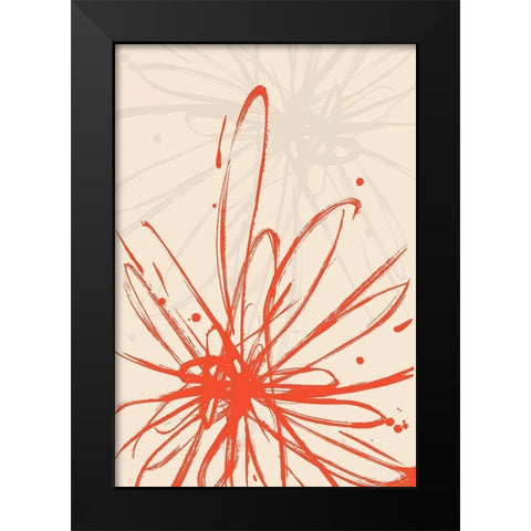 Mandarin Burst I Black Modern Wood Framed Art Print by Hewitt, L.