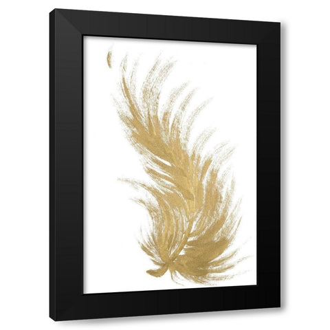 Gold Feather II Black Modern Wood Framed Art Print with Double Matting by Hewitt, L.