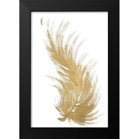 Gold Feather II Black Modern Wood Framed Art Print by Hewitt, L.