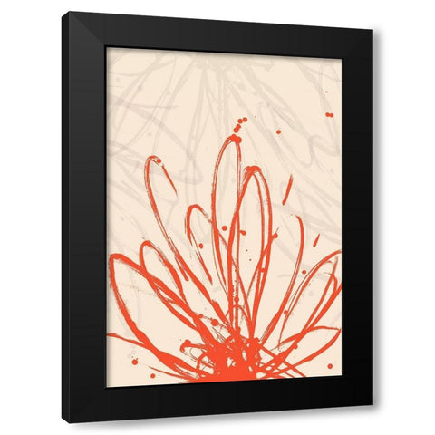 Mandarin Burst II Black Modern Wood Framed Art Print with Double Matting by Hewitt, L.