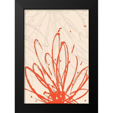 Mandarin Burst II Black Modern Wood Framed Art Print by Hewitt, L.
