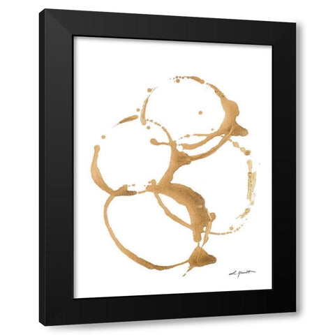 Gold Dreams II Black Modern Wood Framed Art Print with Double Matting by Hewitt, L.