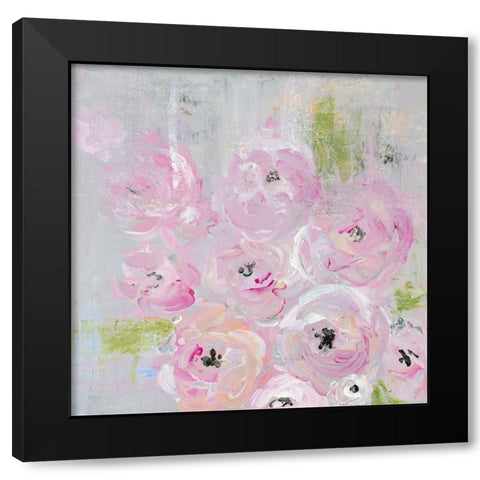 Field of Roses Black Modern Wood Framed Art Print by James, Nola