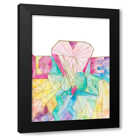 Retro Dynamics Black Modern Wood Framed Art Print by James, Nola