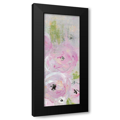 Pink Pastel Floral I Black Modern Wood Framed Art Print with Double Matting by James, Nola