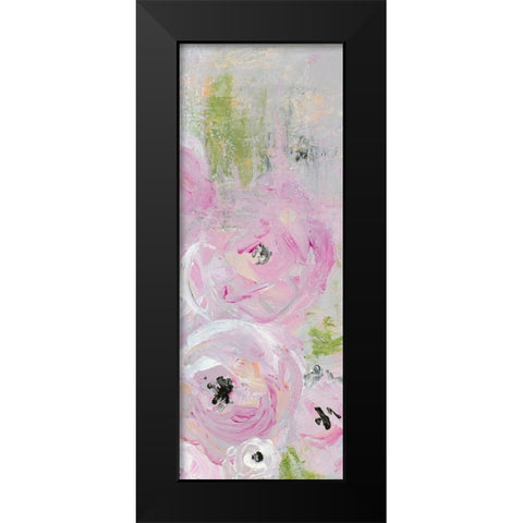 Pink Pastel Floral I Black Modern Wood Framed Art Print by James, Nola