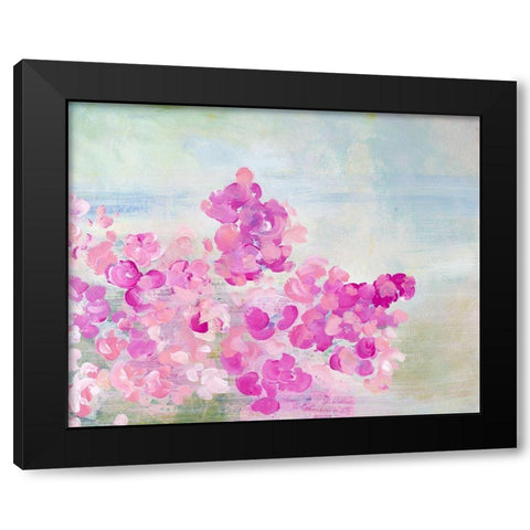 Field of Flowers Black Modern Wood Framed Art Print by James, Nola