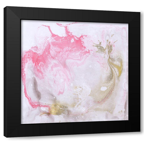 Lost in a Cloud of Pink Black Modern Wood Framed Art Print by James, Nola