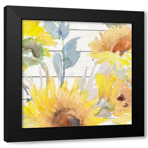 Blooming Sunflower Square IV Black Modern Wood Framed Art Print with Double Matting by Loreth, Lanie