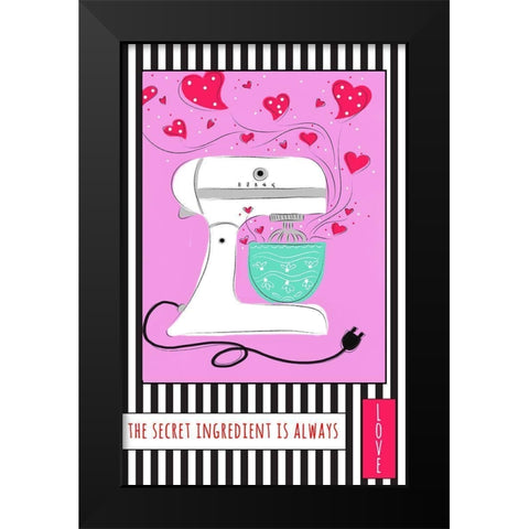 Secret Ingredient Black Modern Wood Framed Art Print by Mosher, Deidre