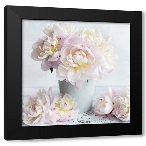 White Blooms Black Modern Wood Framed Art Print by Gardner, Sarah