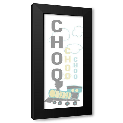 Choo Choo Train Black Modern Wood Framed Art Print with Double Matting by Quach, Anna
