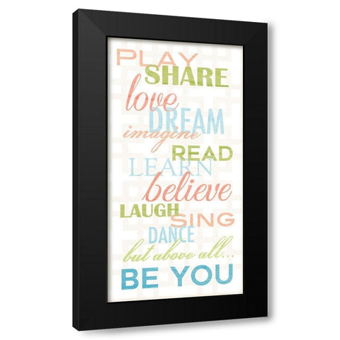 Be You Black Modern Wood Framed Art Print with Double Matting by Quach, Anna