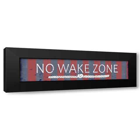 No Wake Zone Black Modern Wood Framed Art Print with Double Matting by Quach, Anna