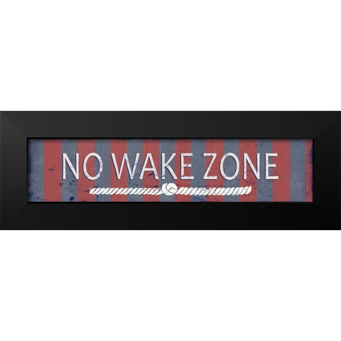 No Wake Zone Black Modern Wood Framed Art Print by Quach, Anna