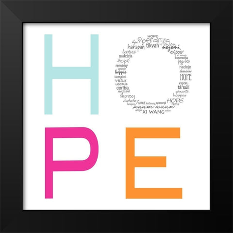 HOPE Black Modern Wood Framed Art Print by Quach, Anna
