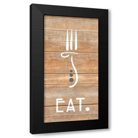 Eat Black Modern Wood Framed Art Print with Double Matting by Quach, Anna