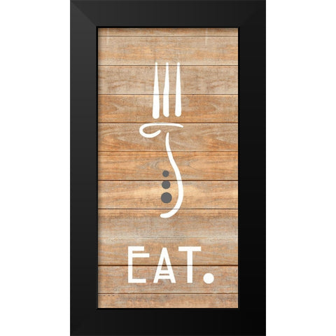 Eat Black Modern Wood Framed Art Print by Quach, Anna