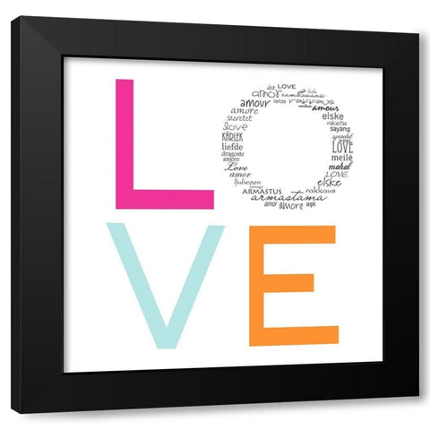 LOVE Black Modern Wood Framed Art Print with Double Matting by Quach, Anna