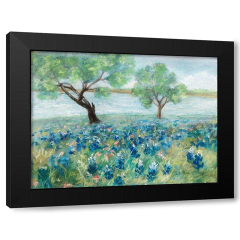 Green Fields I Black Modern Wood Framed Art Print by Maria, Robin