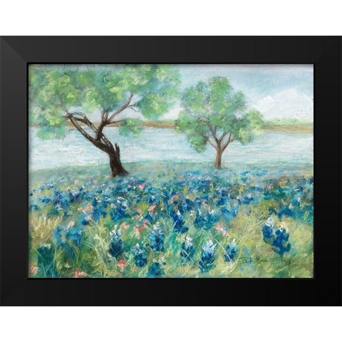 Green Fields I Black Modern Wood Framed Art Print by Maria, Robin