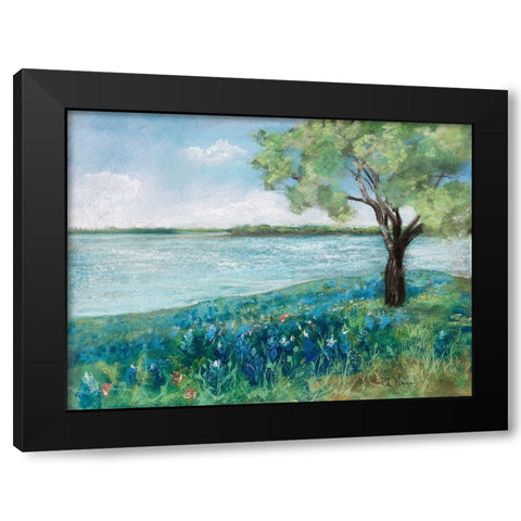 Green Fields II Black Modern Wood Framed Art Print by Maria, Robin