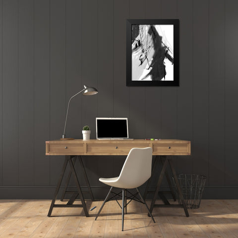 Black and White Abstract II Black Modern Wood Framed Art Print by Maria, Robin