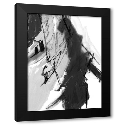 Black and White Abstract II Black Modern Wood Framed Art Print by Maria, Robin