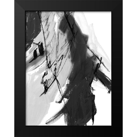 Black and White Abstract II Black Modern Wood Framed Art Print by Maria, Robin