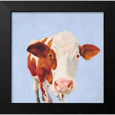 Cow Self Portrait Black Modern Wood Framed Art Print by Green, Jenny