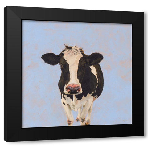 Onward Cow Black Modern Wood Framed Art Print by Green, Jenny
