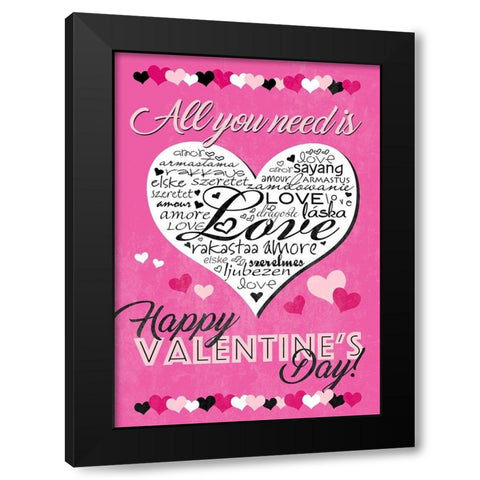 All You Need Black Modern Wood Framed Art Print by Quach, Anna