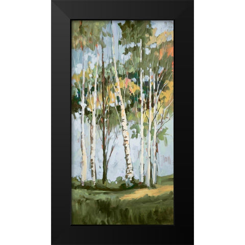 Golden Birch Trees II Black Modern Wood Framed Art Print by Slivka, Jane