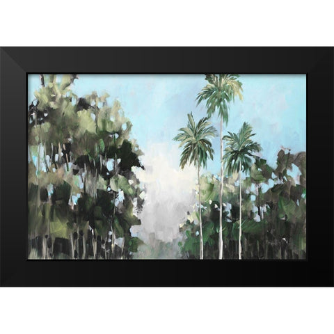 Palms On The Coast Black Modern Wood Framed Art Print by Slivka, Jane