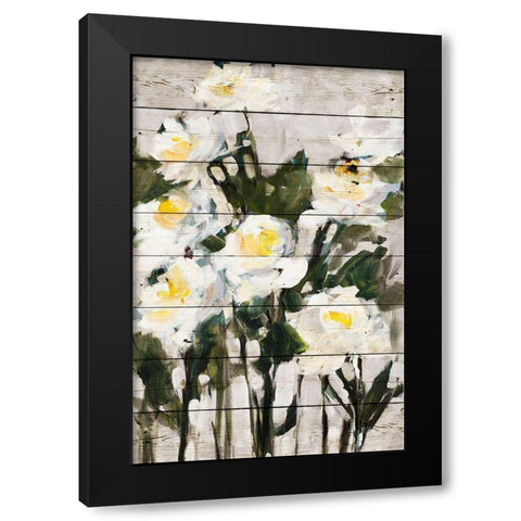 Long Stem Roses on Wood Black Modern Wood Framed Art Print by Slivka, Jane