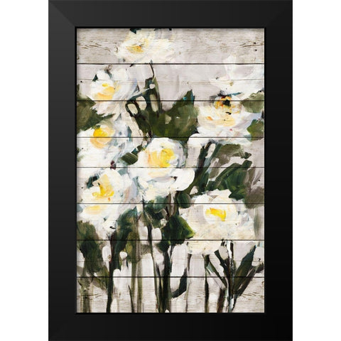 Long Stem Roses on Wood Black Modern Wood Framed Art Print by Slivka, Jane