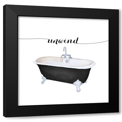 Unwind Black Modern Wood Framed Art Print with Double Matting by Medley, Elizabeth