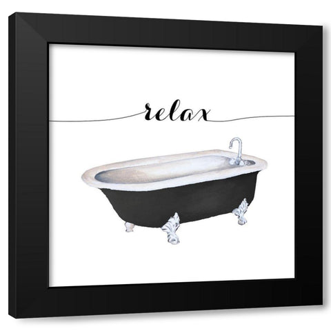 Relax Black Modern Wood Framed Art Print by Medley, Elizabeth