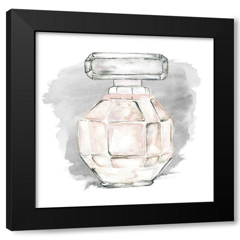 Perfume Bottle with Watercolor II Black Modern Wood Framed Art Print with Double Matting by Medley, Elizabeth