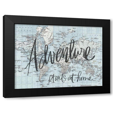 Starts at Home Black Modern Wood Framed Art Print with Double Matting by Medley, Elizabeth