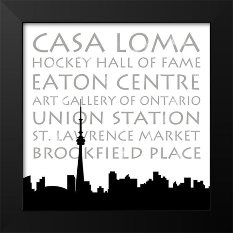 Toronto Skyline Square Black Modern Wood Framed Art Print by Quach, Anna