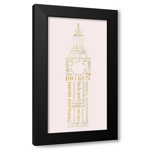 London Panel Black Modern Wood Framed Art Print by Quach, Anna