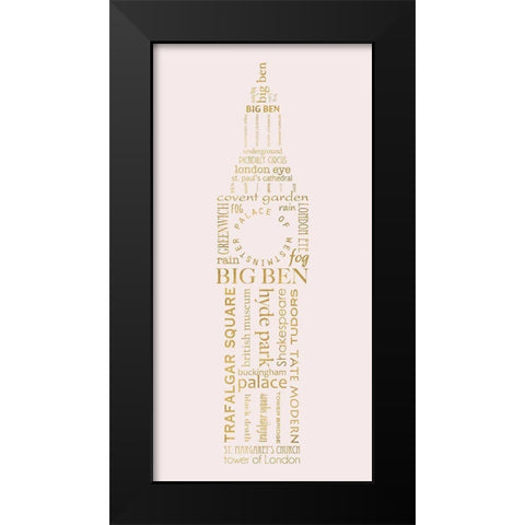 London Panel Black Modern Wood Framed Art Print by Quach, Anna