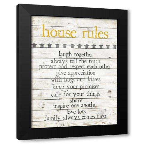 House Rules Black Modern Wood Framed Art Print with Double Matting by Quach, Anna