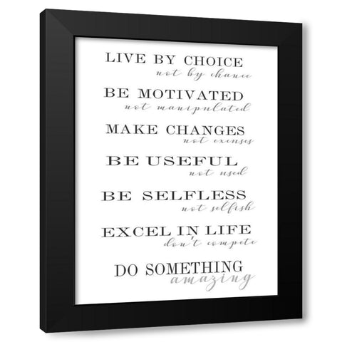 Do Something Amazing Black Modern Wood Framed Art Print by Quach, Anna