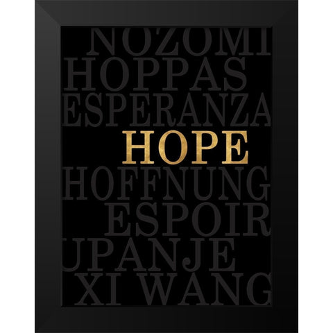 Worldly Hope Black Modern Wood Framed Art Print by Quach, Anna