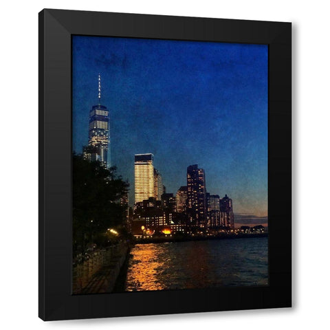 Evening Walks Black Modern Wood Framed Art Print by Acosta