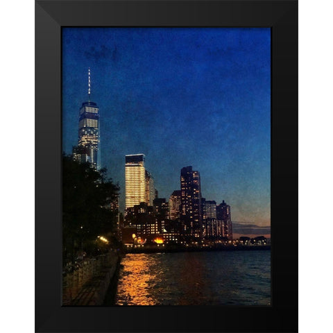 Evening Walks Black Modern Wood Framed Art Print by Acosta